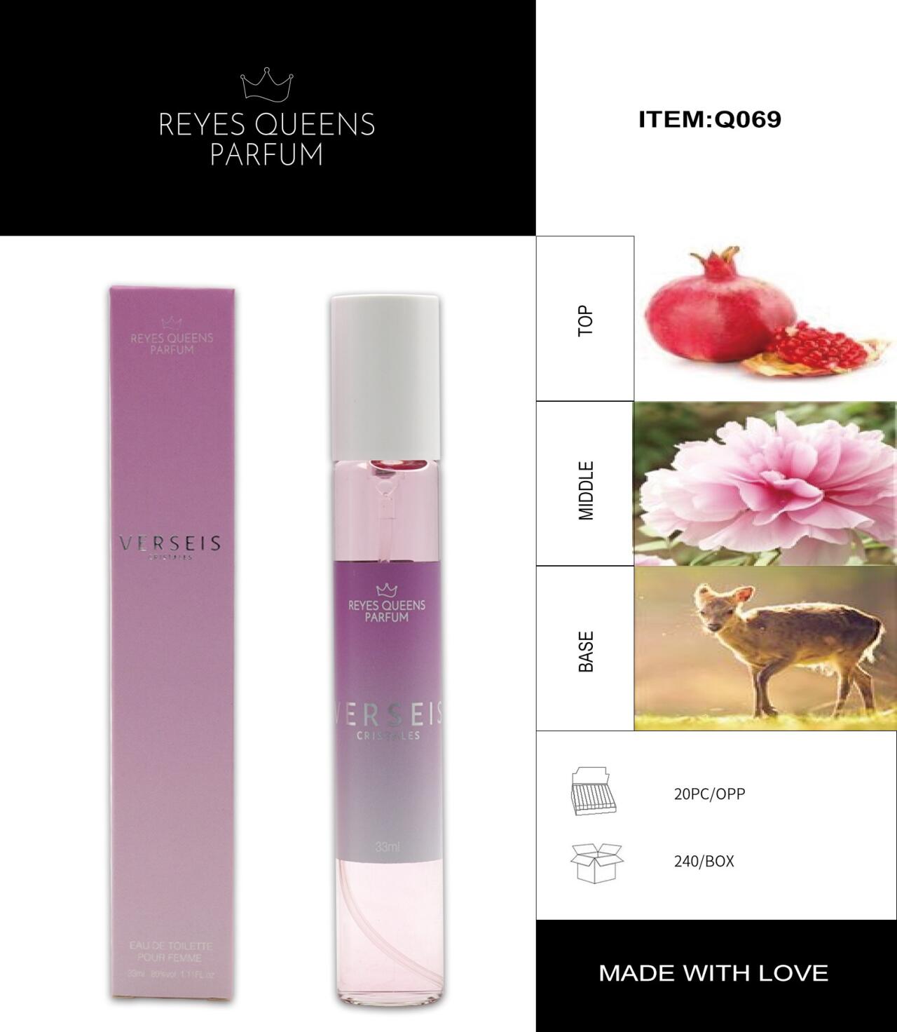 Perfume Eau de Toilette Verseis pour Femme 33ml – Sofisticación y Encanto en una Fragancia Compacta