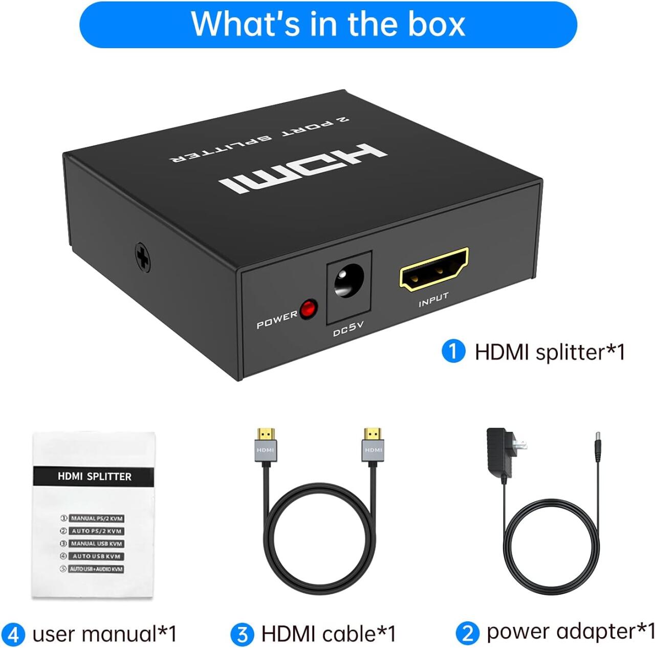 Divisor HDMI 4K – 1 Entrada a 2 Salidas Simultáneas