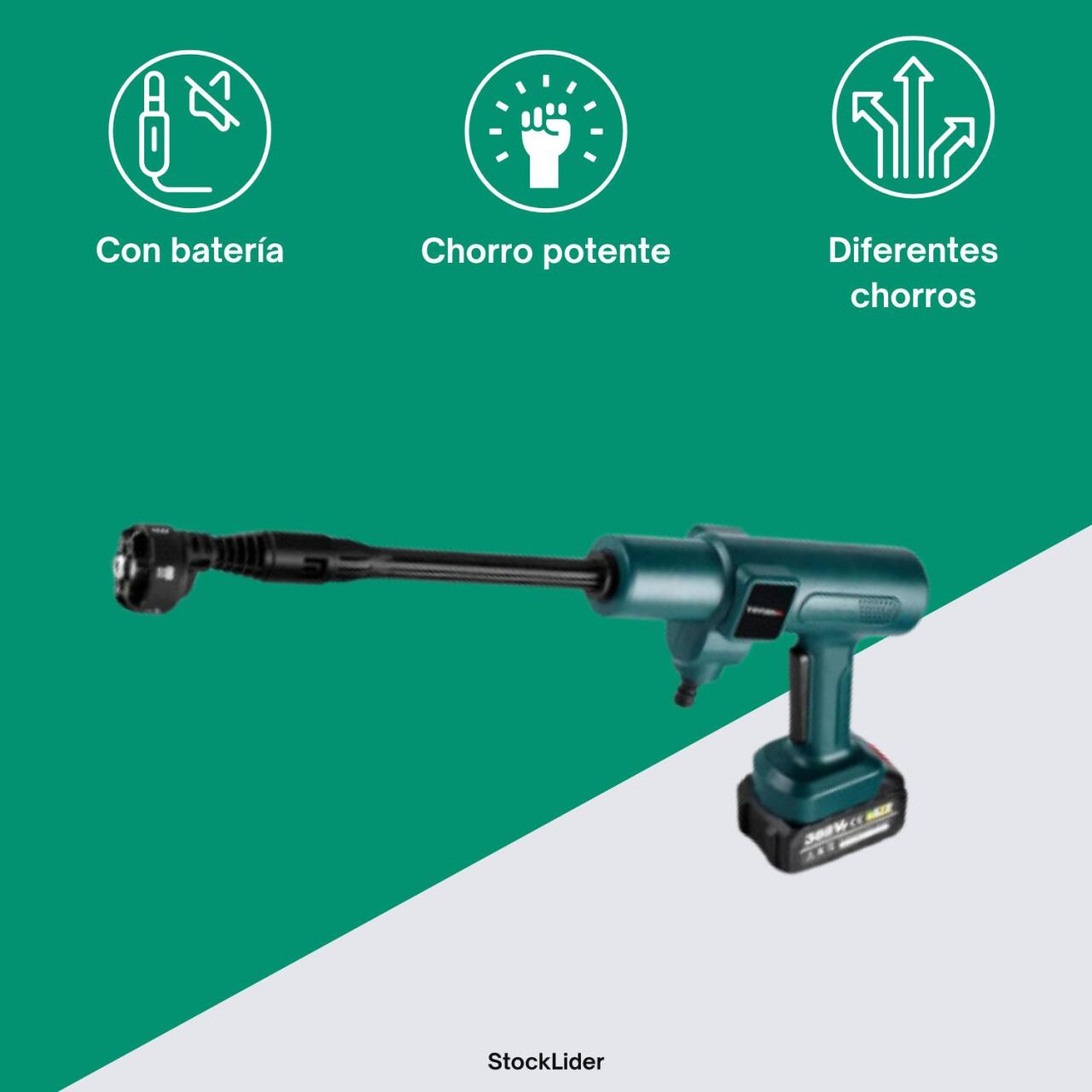 Pistola de agua a presión con 2 baterías
