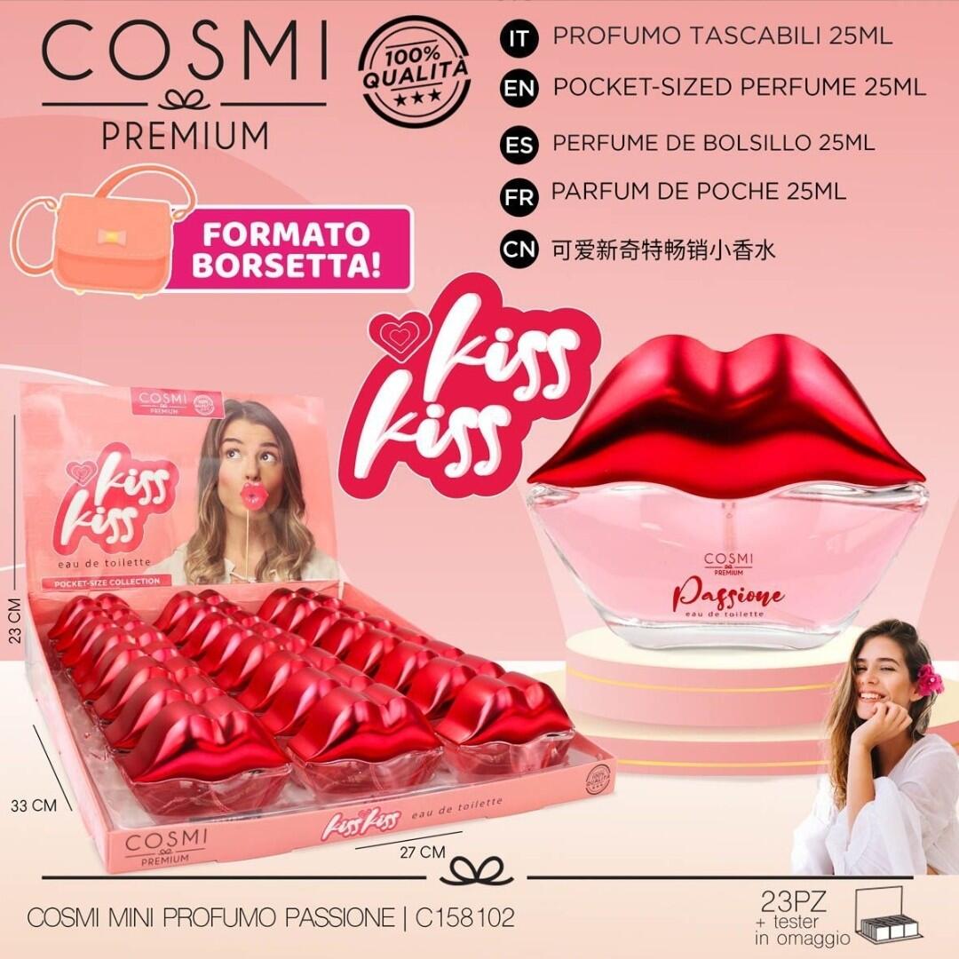 Perfume Eau de Parfum Kiss Kiss 25 ml (1 Unidad) – Miniatura Seductora y Conveniente