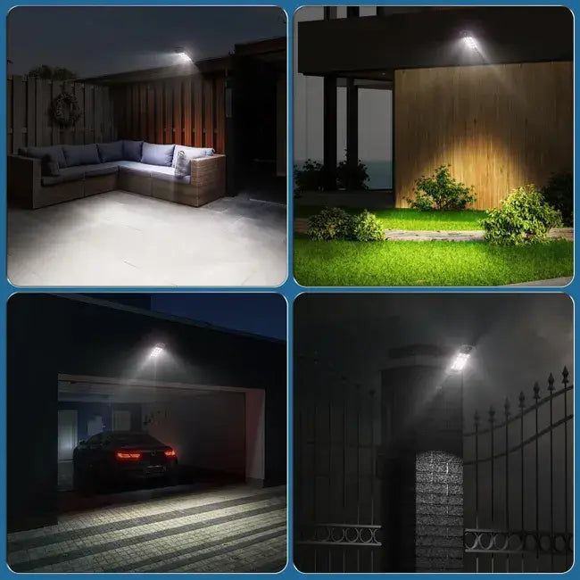 Luz solar para exteriores con sensor de movimiento mcon 3 modos, luz blanca, 144 LED