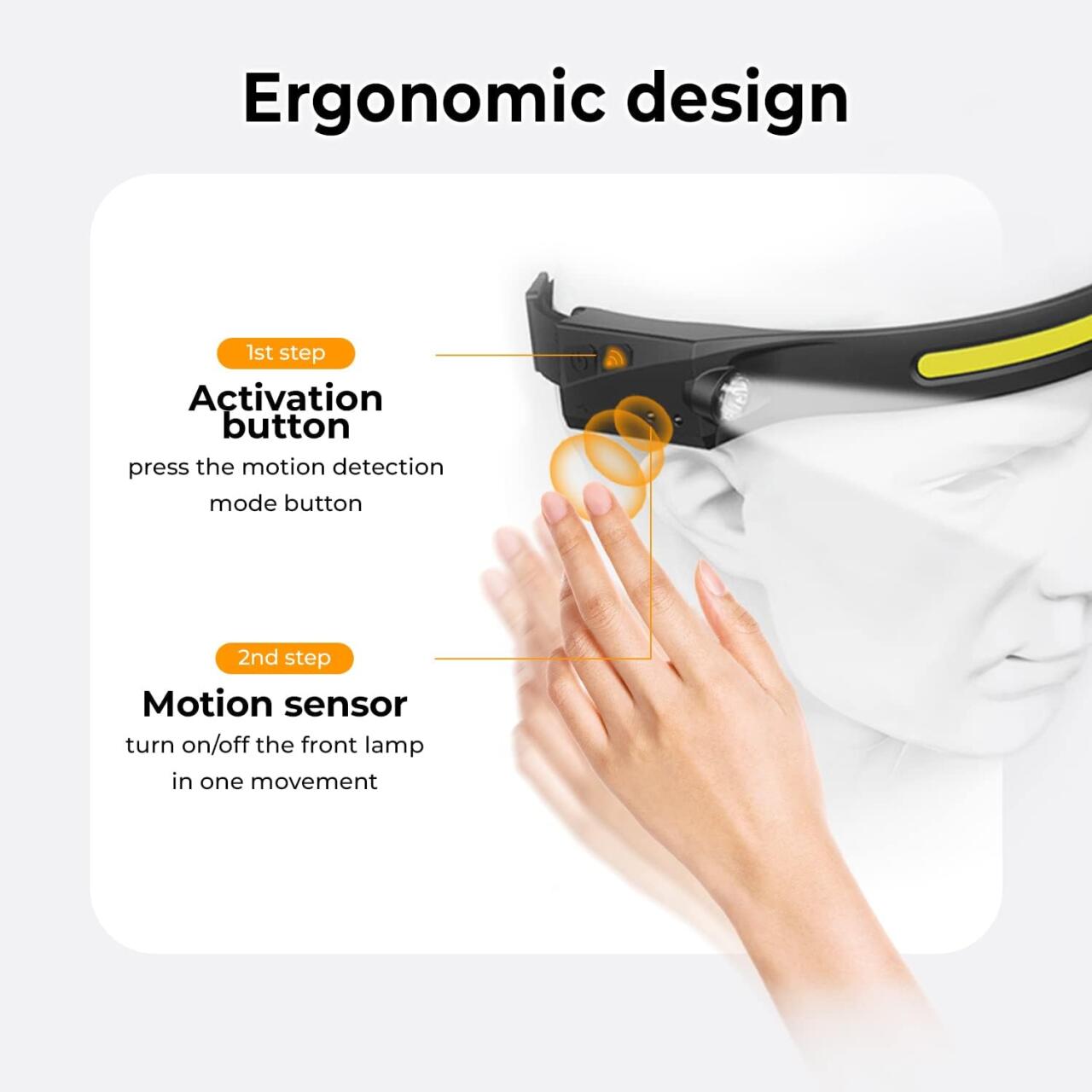 Faro LED Recargable con Sensor de Movimiento