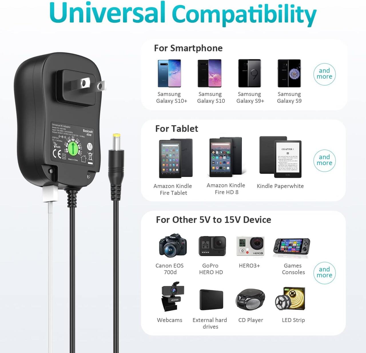 Adaptador de Corriente Universal – Carga en Cualquier Parte del Mundo