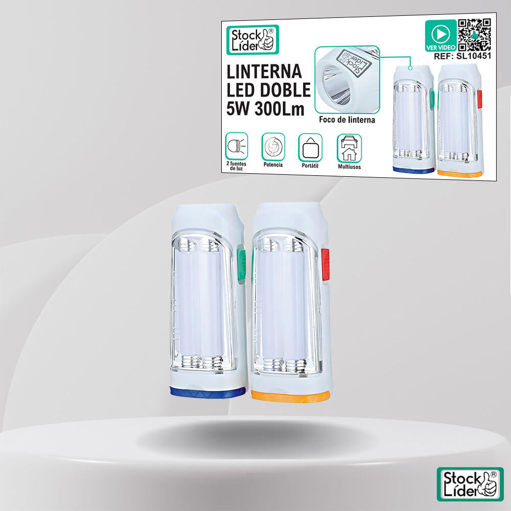Linterna LED doble 5W 300Lm