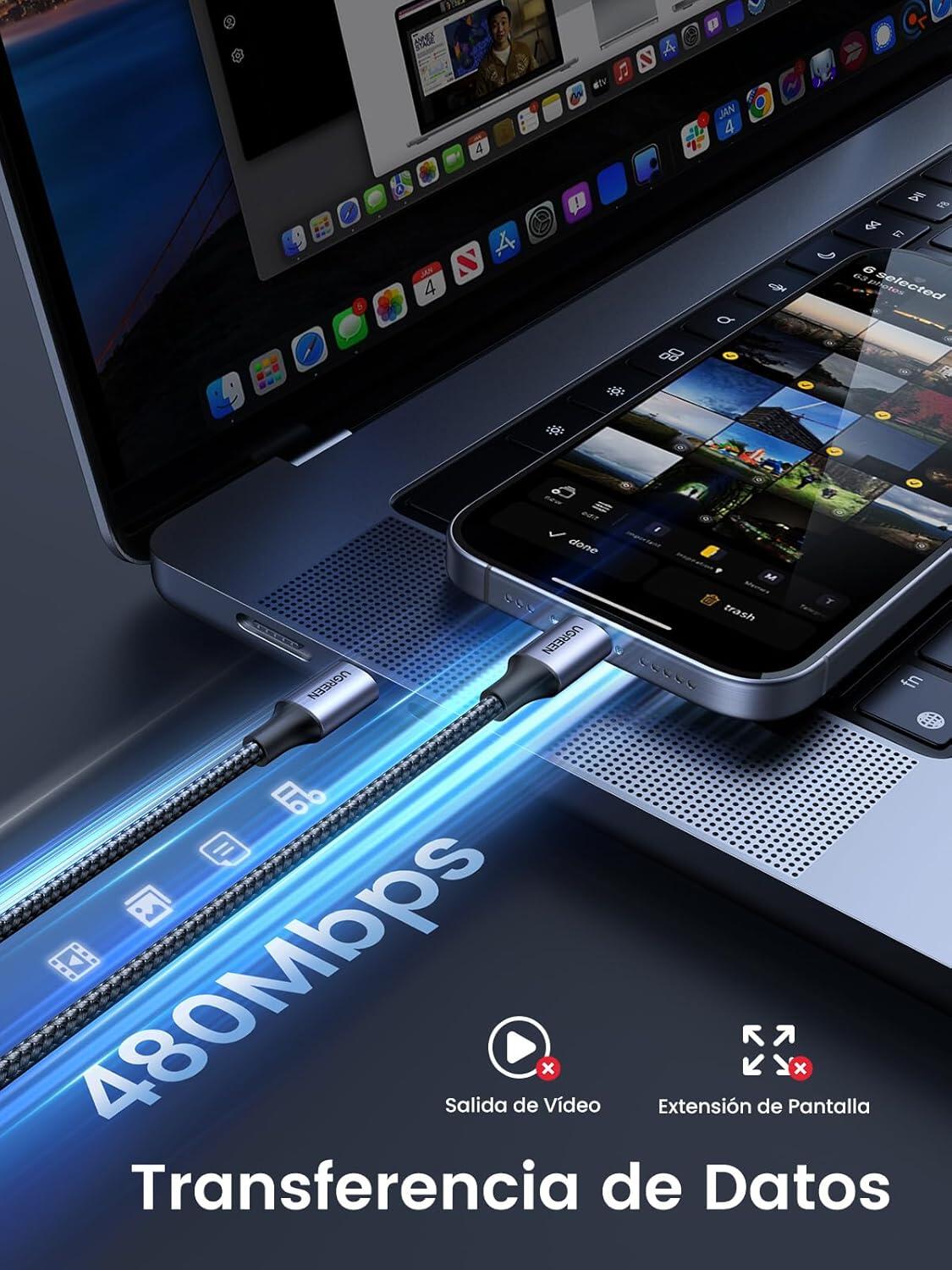 Cable USB C a USB C 60W