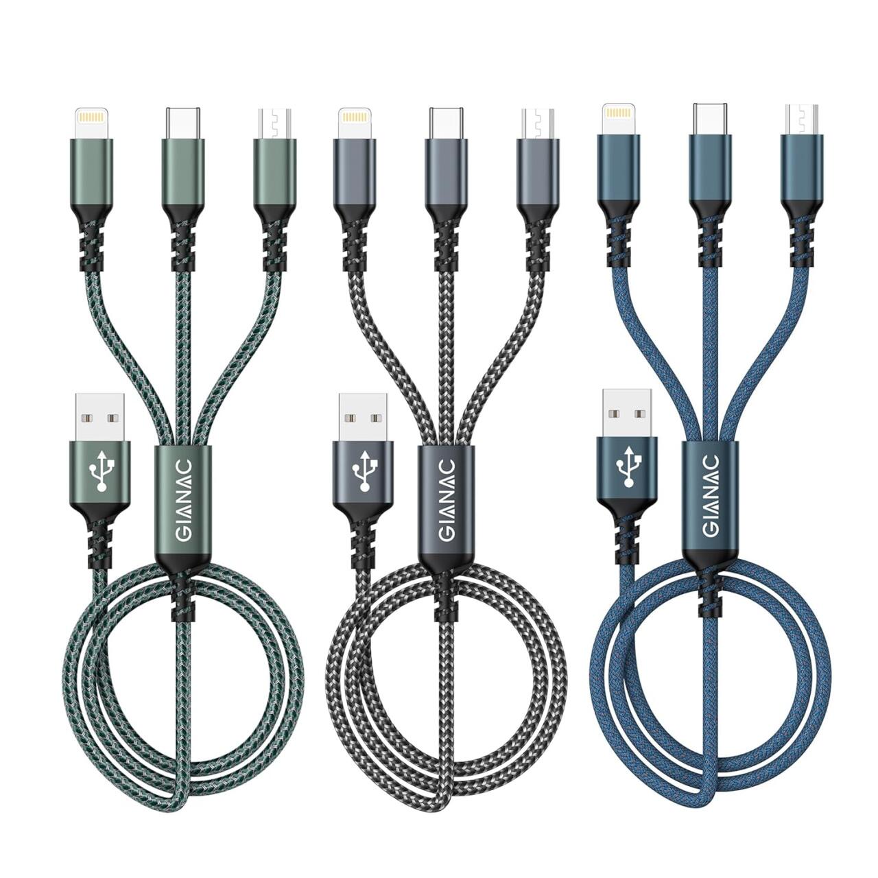 Multi Cable de Carga 3 en 1 120cm 25w