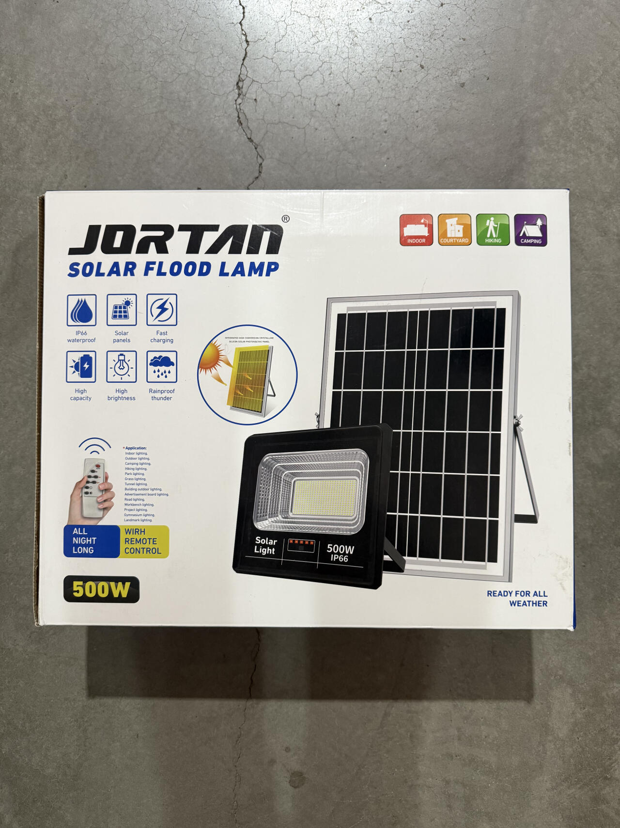 FOCO LED CON PLACA SOLAR 500W