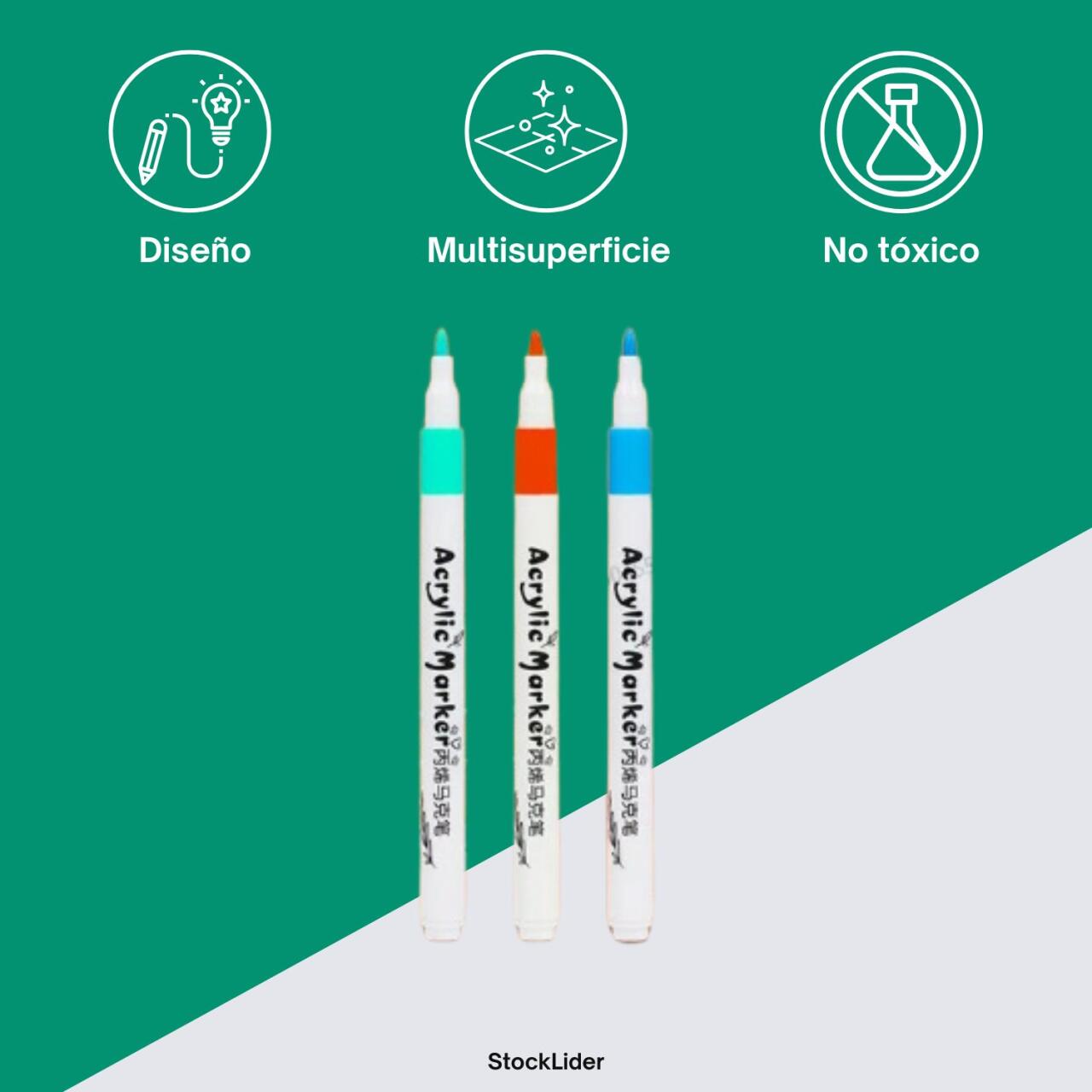 Rotulador acrílico 12pcs