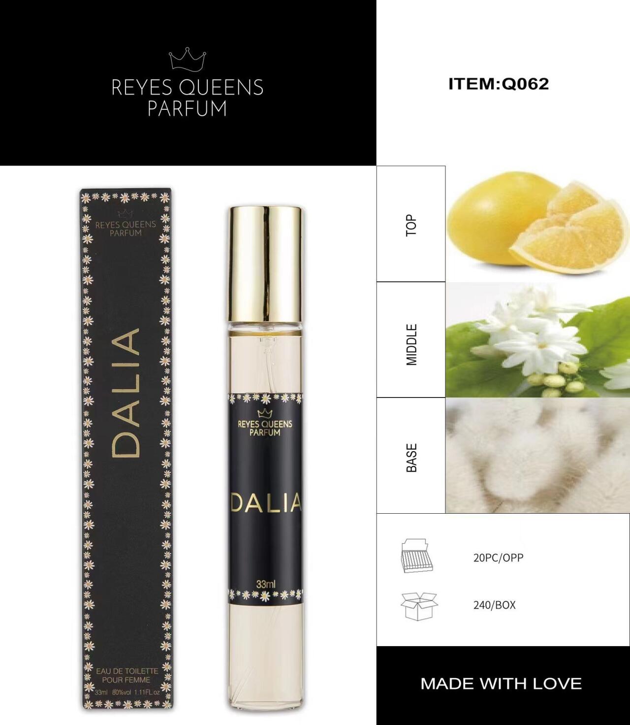 Perfume Eau de Toilette Dalia pour Femme 33ml – Elegancia Floral y Estilo en Formato Compacto