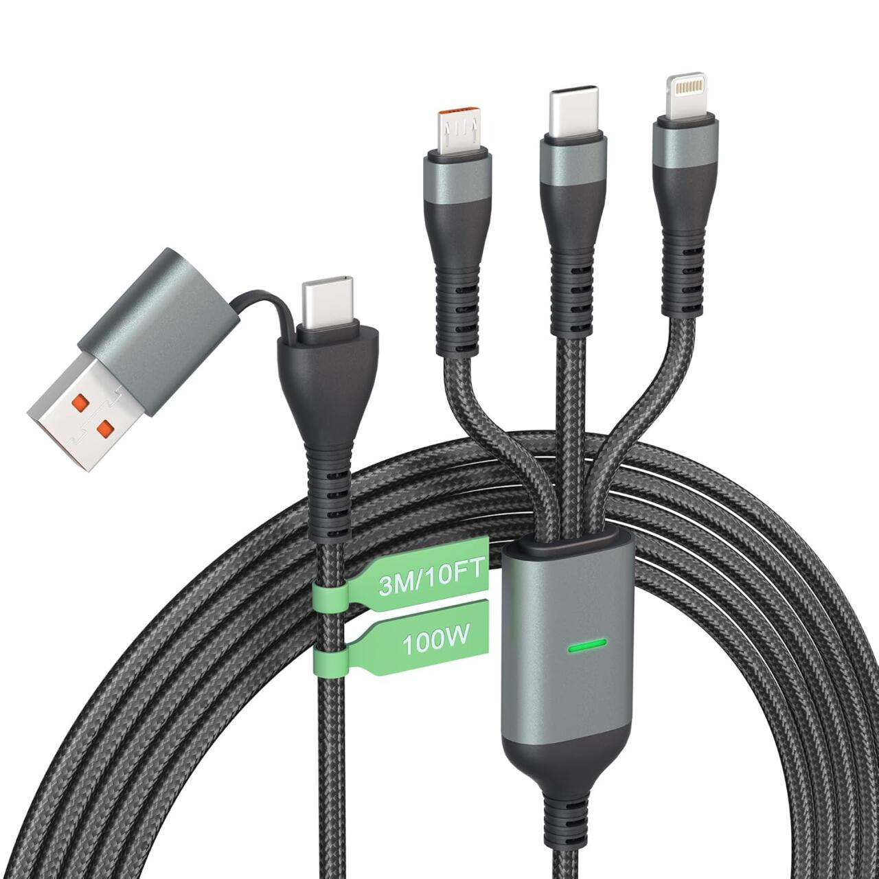 LISEN Cable de carga 3 en 1 USB C 60