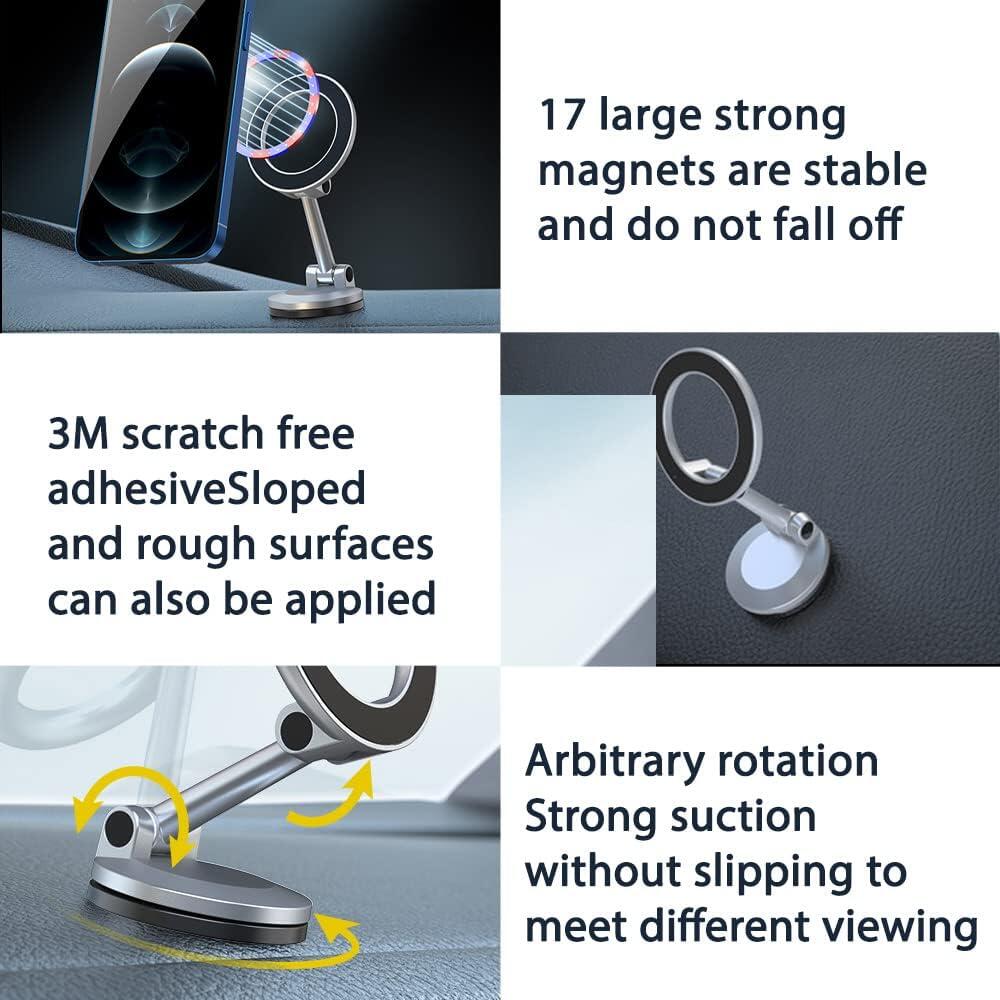 soportes magnético de tablero para auto con rotación de 360°